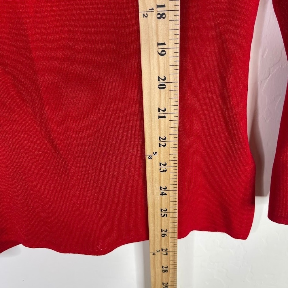 Exclusively‎ Misook Mock Neck Long Sleeve Acrylic Top Red Career Office Large - Picture 7 of 11